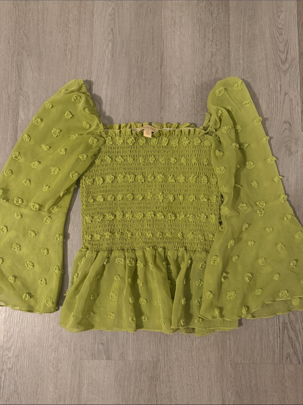 Off the Shoulder Green Blouse